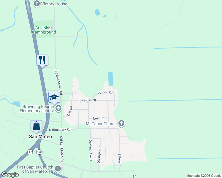 map of restaurants, bars, coffee shops, grocery stores, and more near 145 Woods Road in San Mateo