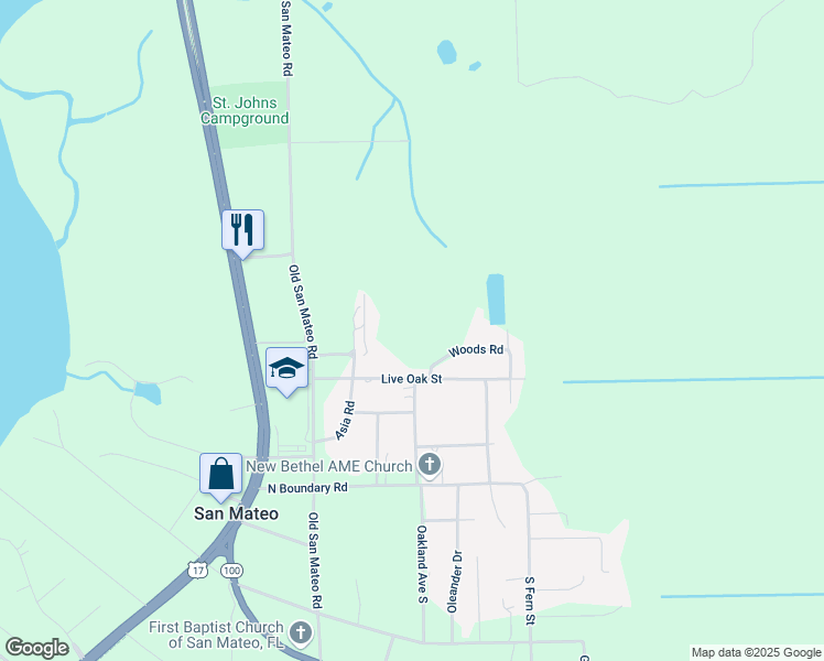map of restaurants, bars, coffee shops, grocery stores, and more near 130 Live Oak Street in San Mateo