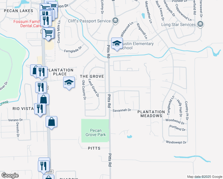 map of restaurants, bars, coffee shops, grocery stores, and more near 1706 Winston Homestead Drive in Richmond