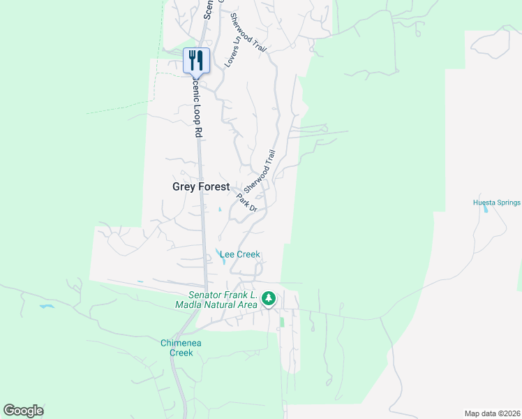 map of restaurants, bars, coffee shops, grocery stores, and more near 9742 Park Road in Helotes