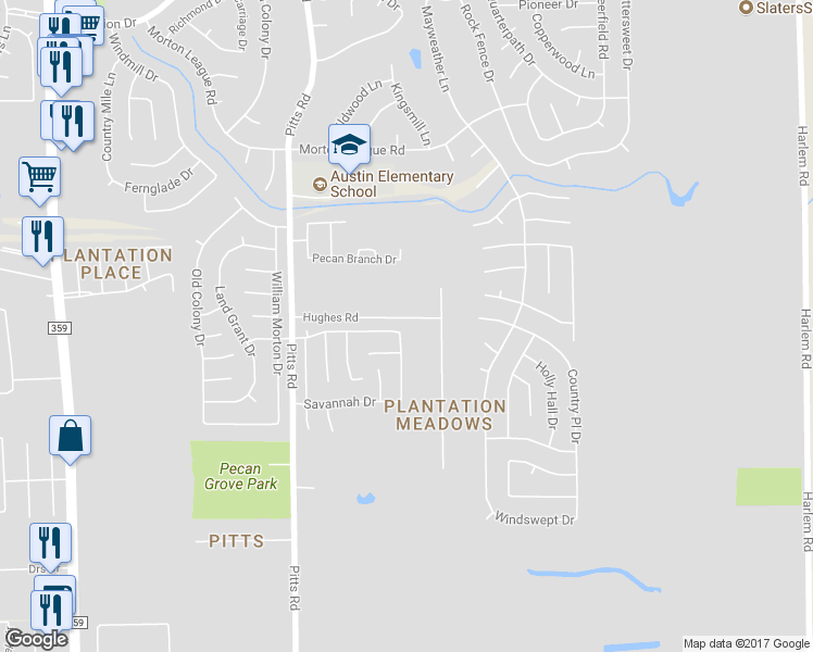 map of restaurants, bars, coffee shops, grocery stores, and more near 1502 Winston Homestead Drive in Richmond
