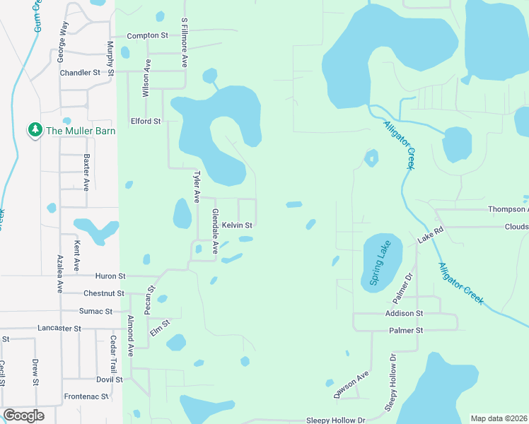 map of restaurants, bars, coffee shops, grocery stores, and more near 106 Lake Shore Road in Interlachen