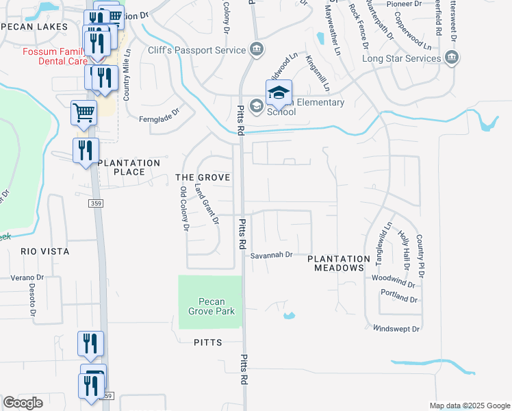 map of restaurants, bars, coffee shops, grocery stores, and more near 1706 Winston Homestead Drive in Richmond