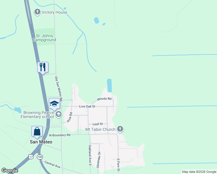 map of restaurants, bars, coffee shops, grocery stores, and more near 145 Woods Road in San Mateo