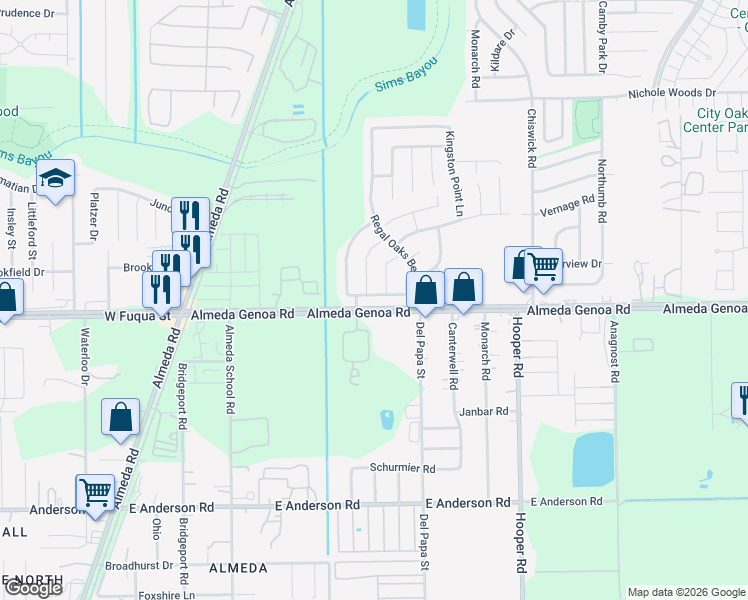 map of restaurants, bars, coffee shops, grocery stores, and more near 618 Heatherton Hill Lane in Houston