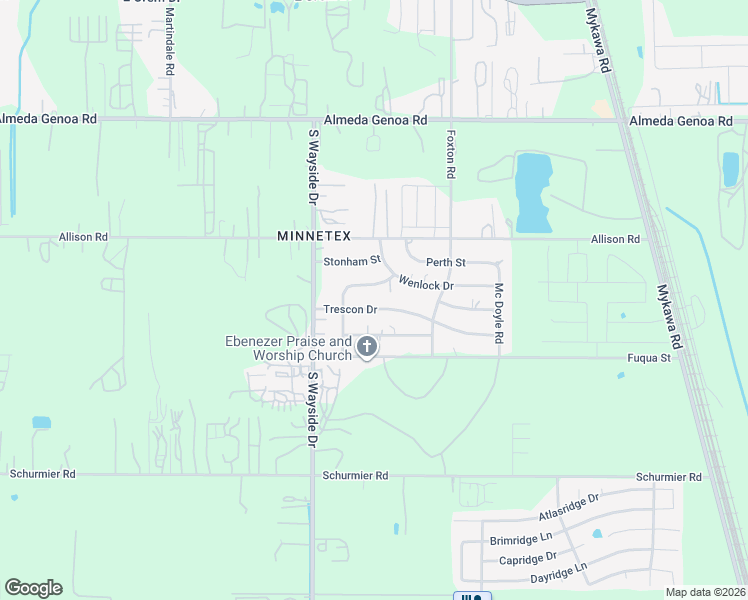map of restaurants, bars, coffee shops, grocery stores, and more near 6017 Trescon Drive in Houston