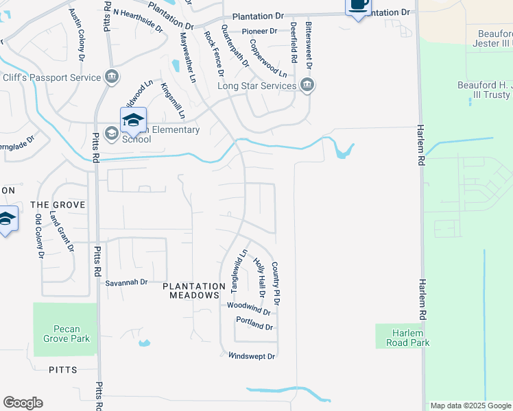 map of restaurants, bars, coffee shops, grocery stores, and more near 1303 Sand Stone Drive in Richmond