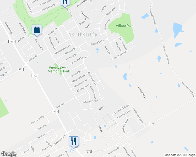 map of restaurants, bars, coffee shops, grocery stores, and more near 4108 Whisper Point in Cibolo