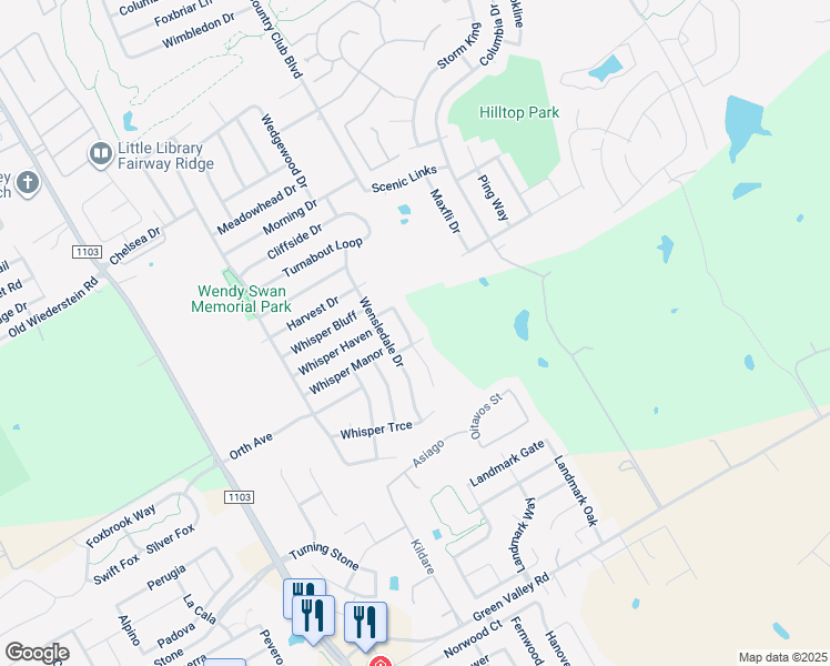 map of restaurants, bars, coffee shops, grocery stores, and more near 4104 Whisper Point in Schertz