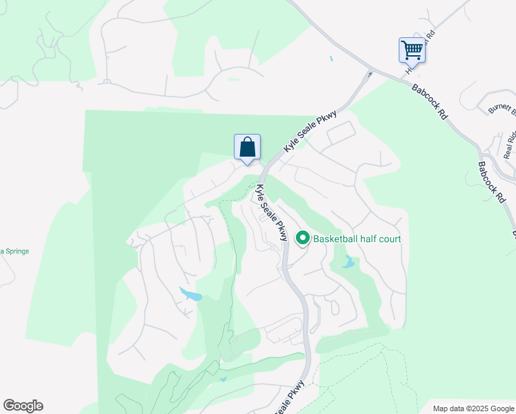 map of restaurants, bars, coffee shops, grocery stores, and more near 18885 Kyle Seale Parkway in San Antonio