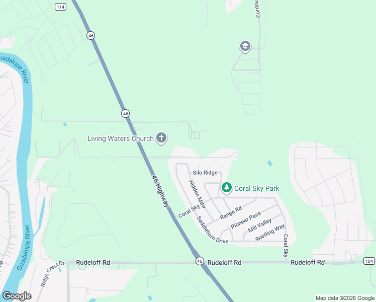 map of restaurants, bars, coffee shops, grocery stores, and more near 3275 Texas 46 in Seguin