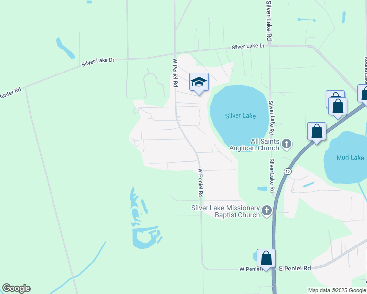 map of restaurants, bars, coffee shops, grocery stores, and more near 603 West Peniel Road in Palatka