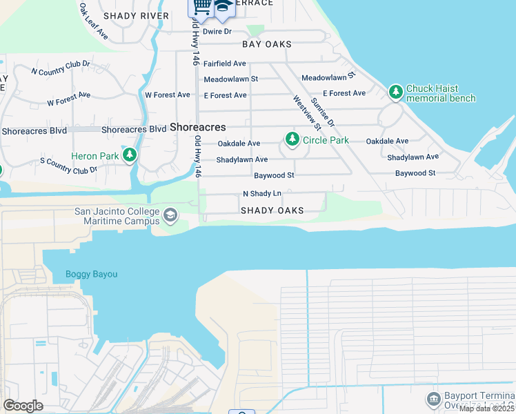 map of restaurants, bars, coffee shops, grocery stores, and more near 518 South Shady Lane in La Porte