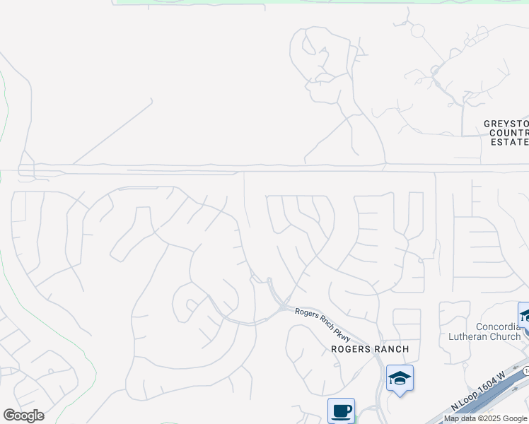 map of restaurants, bars, coffee shops, grocery stores, and more near 18731 Danforth Cove in San Antonio