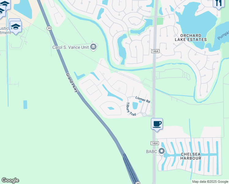 map of restaurants, bars, coffee shops, grocery stores, and more near 4518 Tilbury Trail in Richmond