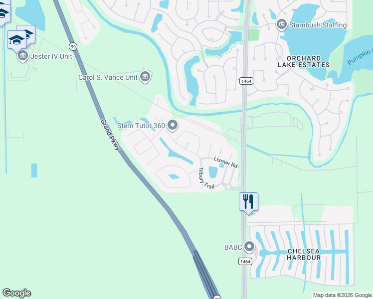 map of restaurants, bars, coffee shops, grocery stores, and more near Tilbury Trail in Richmond