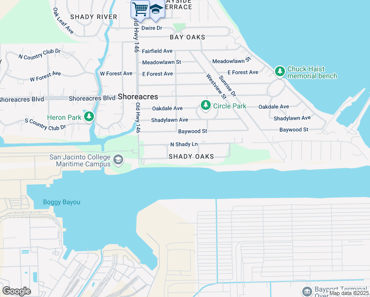 map of restaurants, bars, coffee shops, grocery stores, and more near 518 South Shady Lane in La Porte