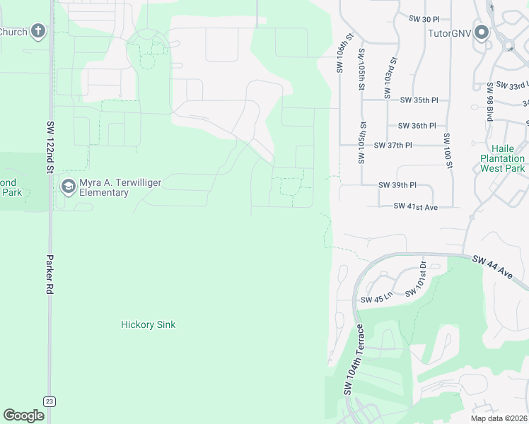 map of restaurants, bars, coffee shops, grocery stores, and more near Unnamed Road in Gainesville