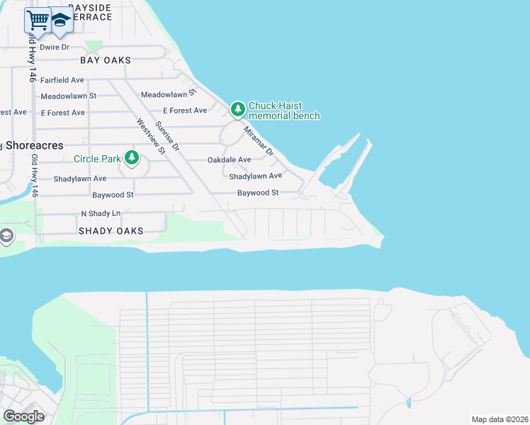 map of restaurants, bars, coffee shops, grocery stores, and more near 3815 Barracuda Lane in La Porte