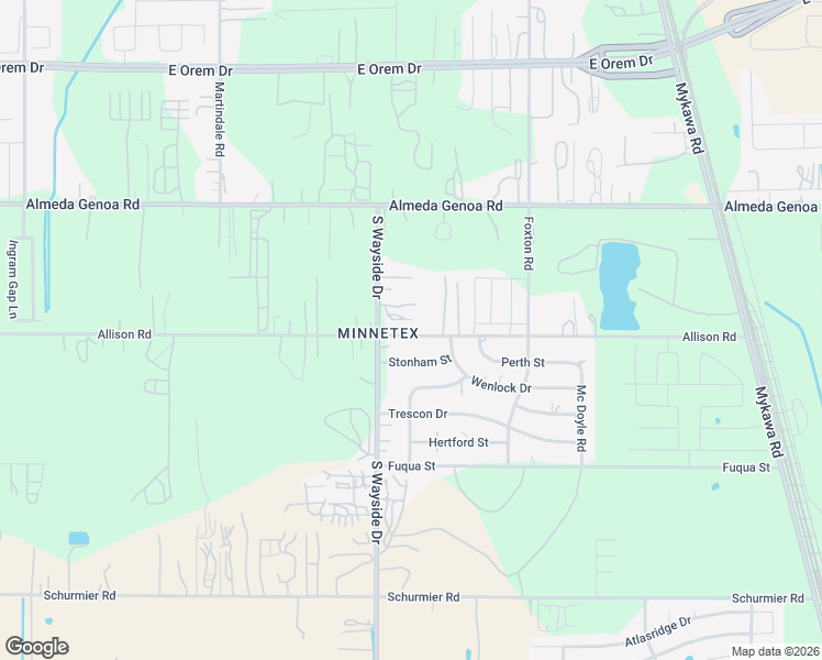 map of restaurants, bars, coffee shops, grocery stores, and more near 5915 Allison Road in Houston