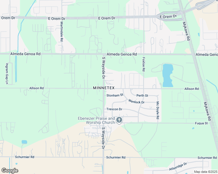 map of restaurants, bars, coffee shops, grocery stores, and more near 5909 Allison Road in Houston