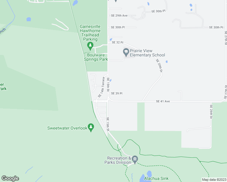 map of restaurants, bars, coffee shops, grocery stores, and more near 1532 Southeast 39th Place in Gainesville