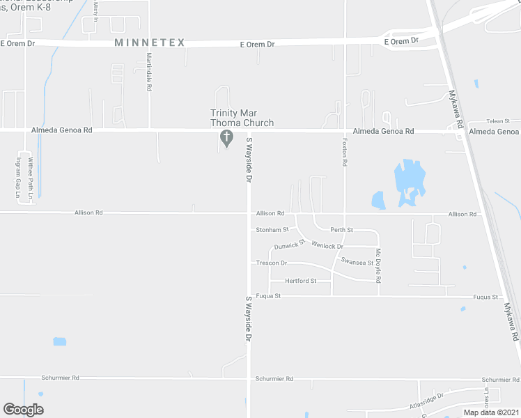 map of restaurants, bars, coffee shops, grocery stores, and more near 13301 South Wayside Drive in Houston