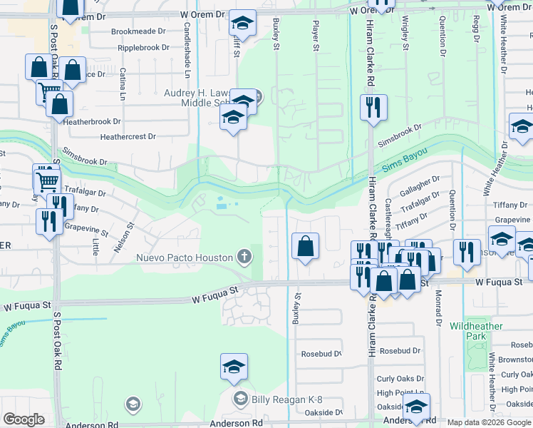 map of restaurants, bars, coffee shops, grocery stores, and more near 4826 Dalmatian Drive in Houston
