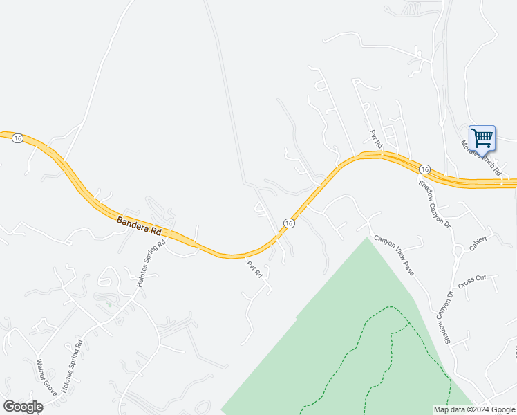 map of restaurants, bars, coffee shops, grocery stores, and more near 18746 Bandera Road in Helotes