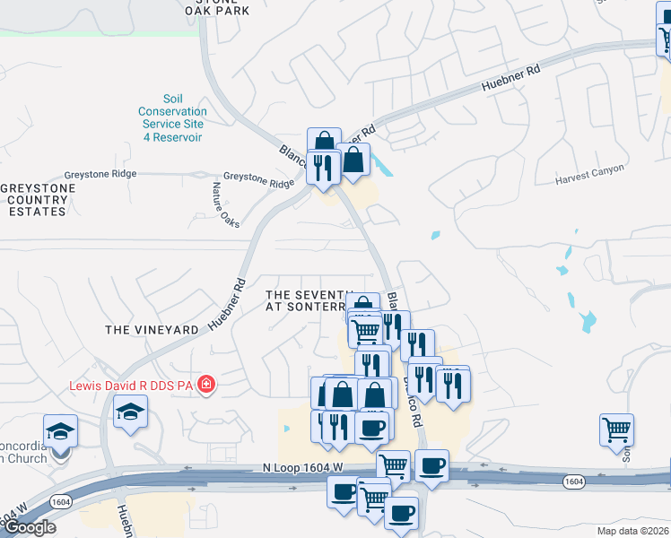map of restaurants, bars, coffee shops, grocery stores, and more near 1131 Belclaire in San Antonio