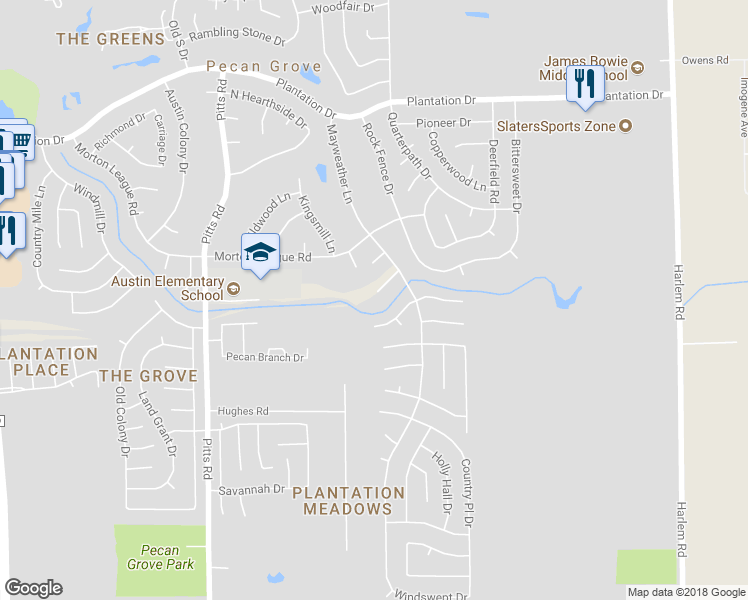 map of restaurants, bars, coffee shops, grocery stores, and more near 2302 Confederate Court in Richmond