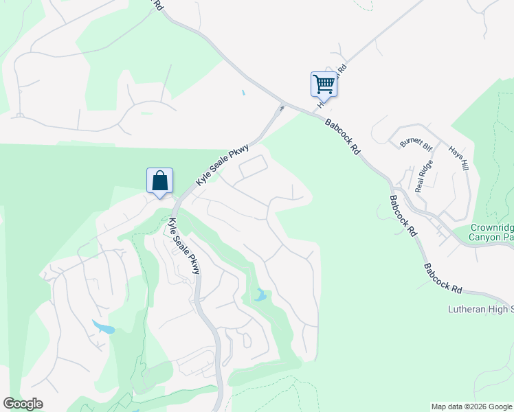 map of restaurants, bars, coffee shops, grocery stores, and more near 18707 Cayman Landing in San Antonio