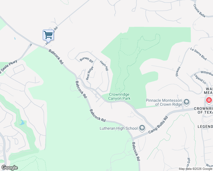 map of restaurants, bars, coffee shops, grocery stores, and more near 7534 Hays Hill in San Antonio