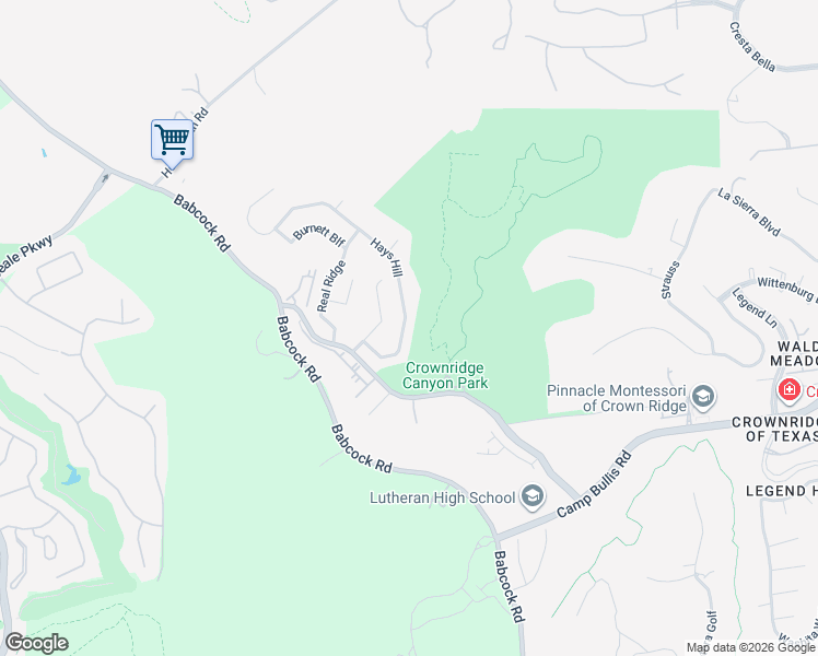 map of restaurants, bars, coffee shops, grocery stores, and more near 7534 Hays Hill in San Antonio