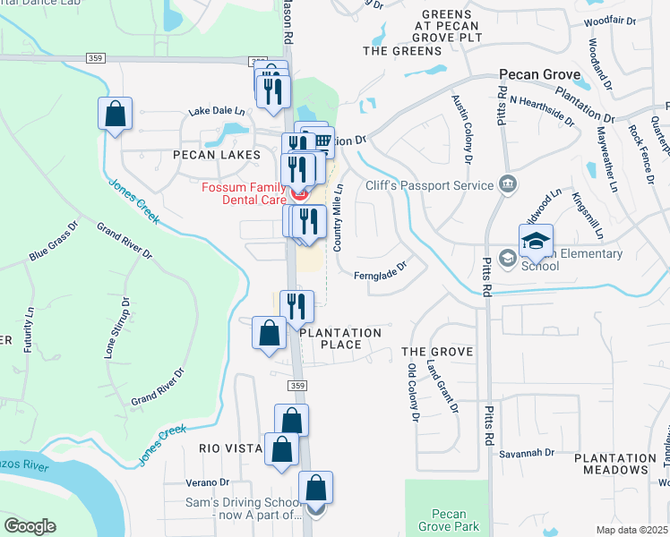 map of restaurants, bars, coffee shops, grocery stores, and more near 2007 Country Mile Court in Richmond