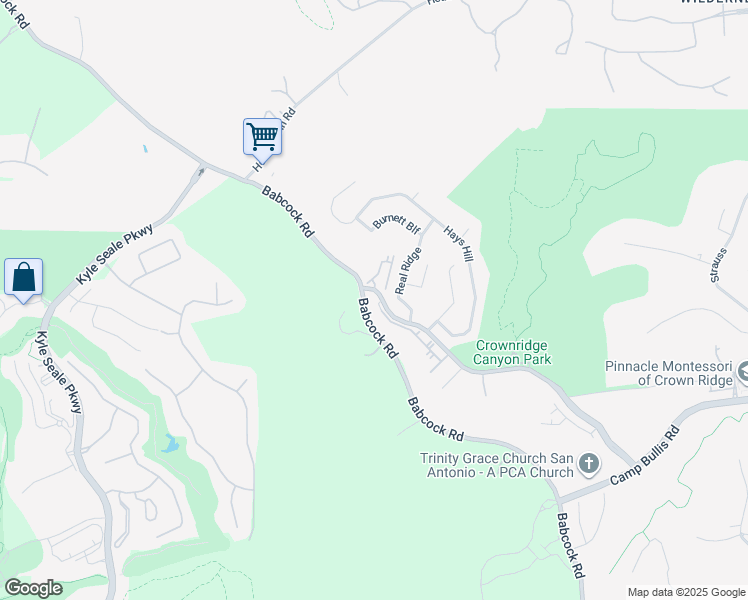 map of restaurants, bars, coffee shops, grocery stores, and more near 7602 Luskey Boulevard in San Antonio