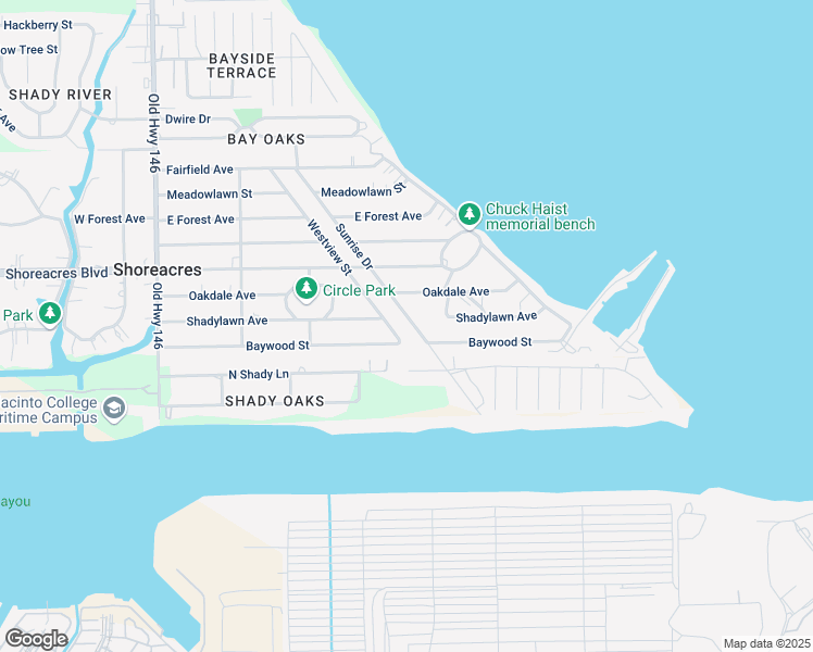 map of restaurants, bars, coffee shops, grocery stores, and more near 3542 Sunrise Drive in Harris County
