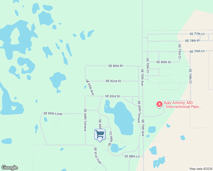 map of restaurants, bars, coffee shops, grocery stores, and more near 6740 Southeast 83rd Street in Trenton
