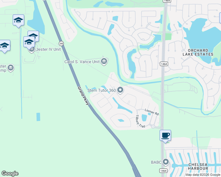 map of restaurants, bars, coffee shops, grocery stores, and more near 4402 Tilbury Trail in Richmond