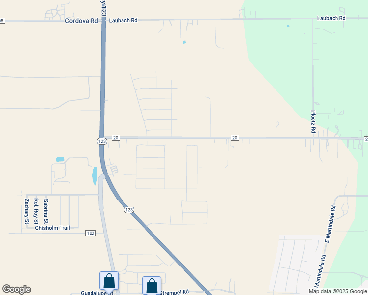 map of restaurants, bars, coffee shops, grocery stores, and more near 555-849 Farm to Market 20 in Seguin