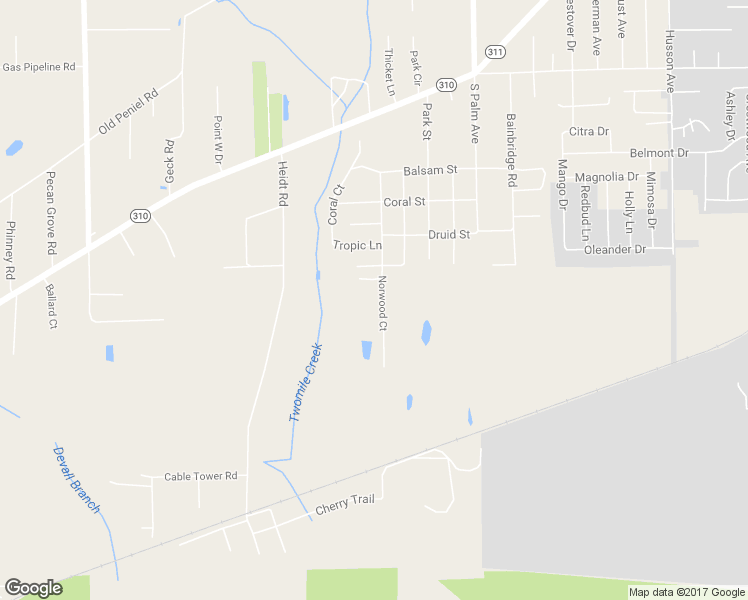 map of restaurants, bars, coffee shops, grocery stores, and more near 3720 Norwood Street in Palatka