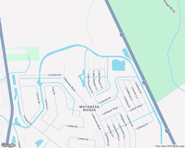 map of restaurants, bars, coffee shops, grocery stores, and more near 25 Lake Charles Lane in Palm Coast