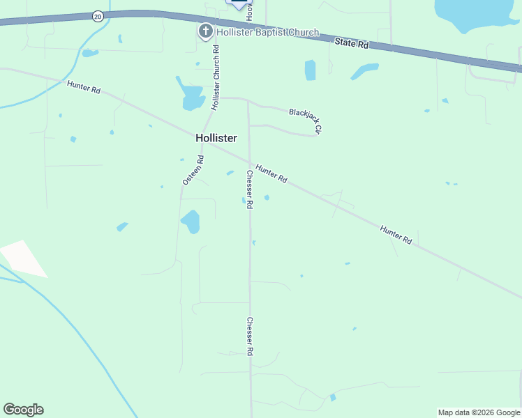 map of restaurants, bars, coffee shops, grocery stores, and more near 207 Chesser Road in Palatka