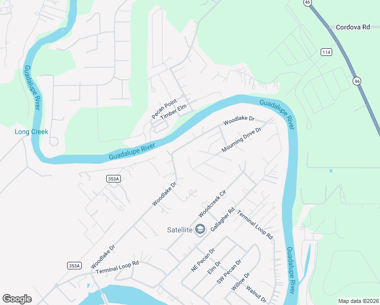 map of restaurants, bars, coffee shops, grocery stores, and more near 117 Cactus Wren Lane in McQueeney