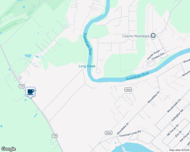 map of restaurants, bars, coffee shops, grocery stores, and more near 109 Paseo del Rio in Seguin