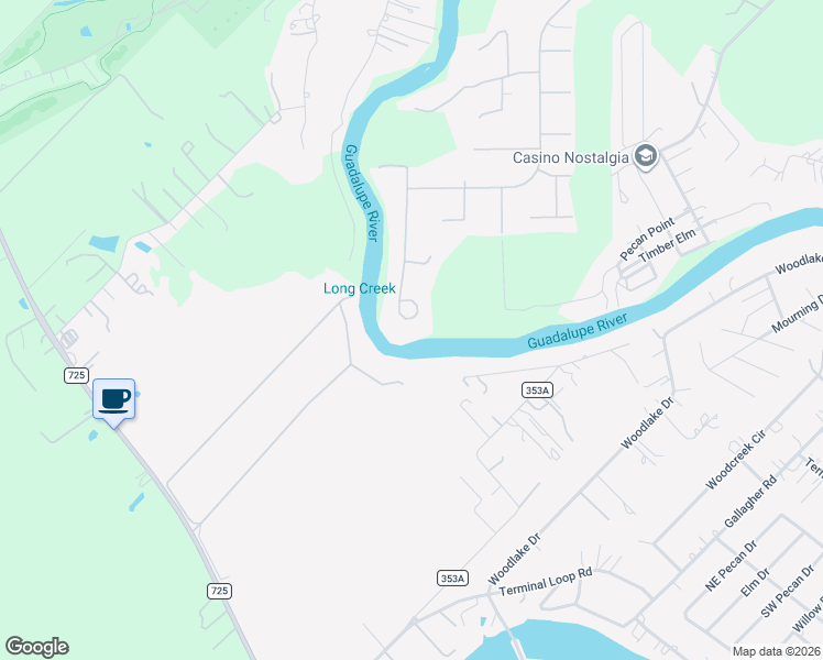 map of restaurants, bars, coffee shops, grocery stores, and more near 109 Paseo del Rio in Seguin