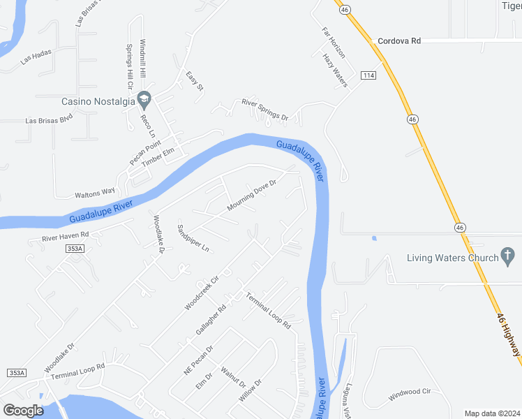 map of restaurants, bars, coffee shops, grocery stores, and more near 232 Meadowlark Lane in McQueeney