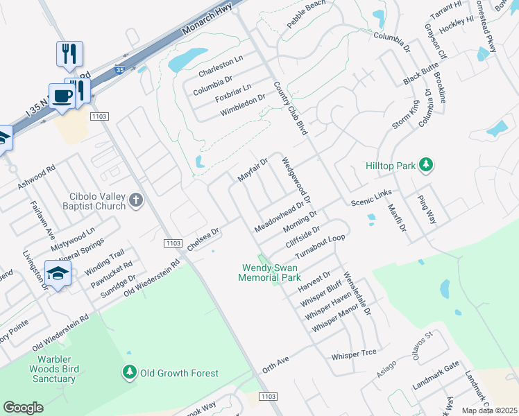 map of restaurants, bars, coffee shops, grocery stores, and more near 4902 Brookhead Lane in Schertz