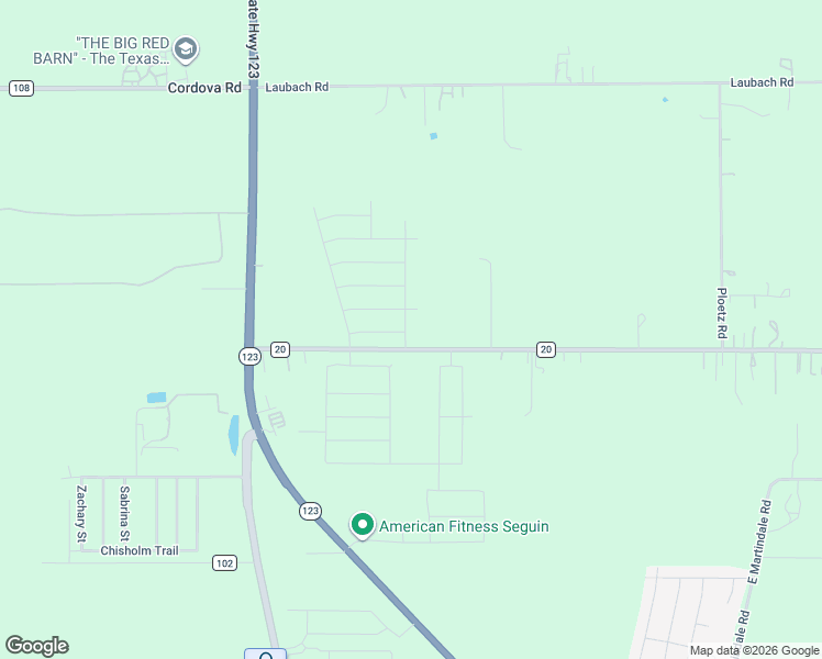 map of restaurants, bars, coffee shops, grocery stores, and more near 830 Farm to Market 20 in Seguin