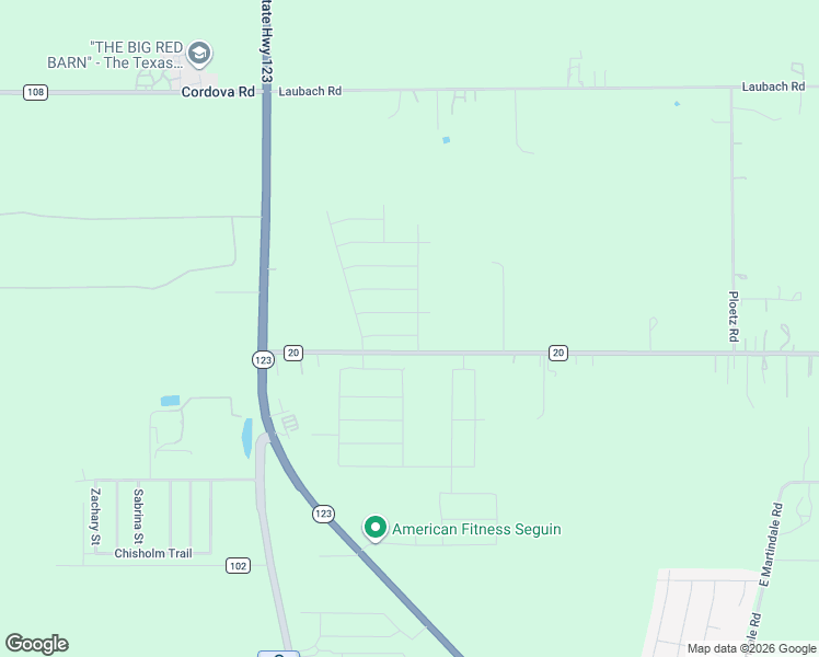 map of restaurants, bars, coffee shops, grocery stores, and more near 556-1000 Farm to Market 20 in Seguin